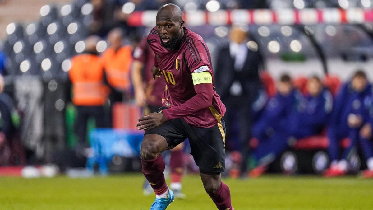 Belgium striker Romelu Lukaku on the charge